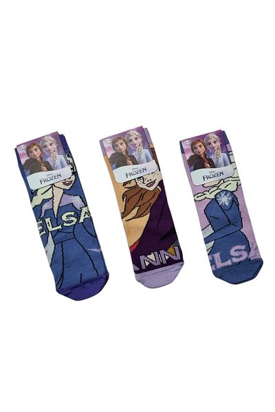 Disney Frozen Комплект чорапи Frozen Elsa с лиценз за момичета и бебета, 3 различни вида (3 части)