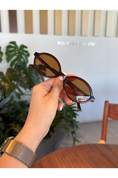 funeyes Miux Brown Color Frame Trend Oval Sunglasses