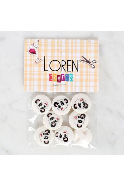 BY NEVSER Loren Crafts 8-Piece Panda Button - 1050