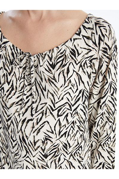 LC Waikiki Tie Collar Patterned Women's Blouse