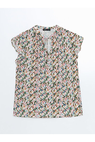 LC Waikiki Damenbluse mit Bindekragen, Blume