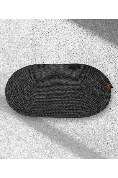 Tresshandicraft Anthracite Cat-Dog Oval Feeding Mat 52X30 cm