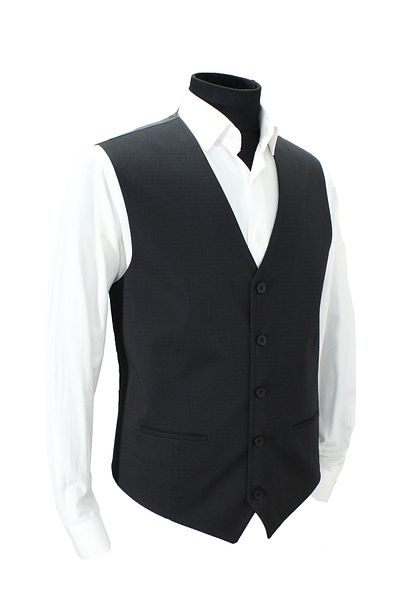 MENTOR REGALO Plus Size V-Neck Vest Black Patterned 162015