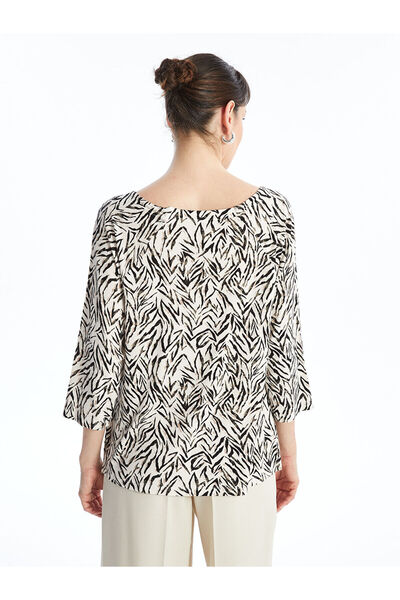 LC Waikiki Tie Collar Patterned Women's Blouse