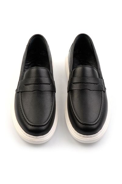 Bambi Black Leather Men's Casual Shoes E 01081010103