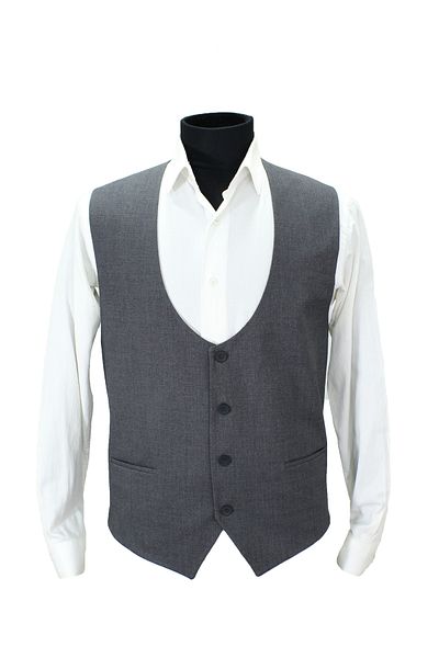 MENTOR REGALO Large Size U-Neck Vest Gray Dobby 162010