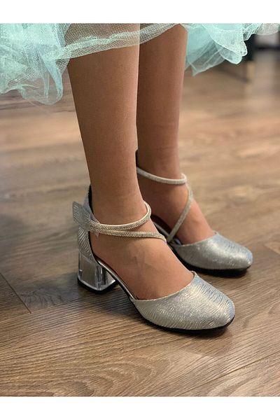 MİA MONDO Children's Stoned Band Detailed Closed Front Evening Dress Heeled Shoes