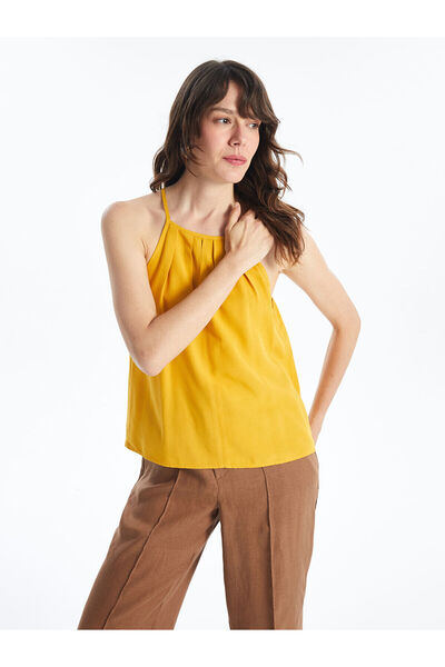 LC Waikiki Γυναικεία μπλούζα LCW Vision Halter Collar από απλό λινό μείγμα