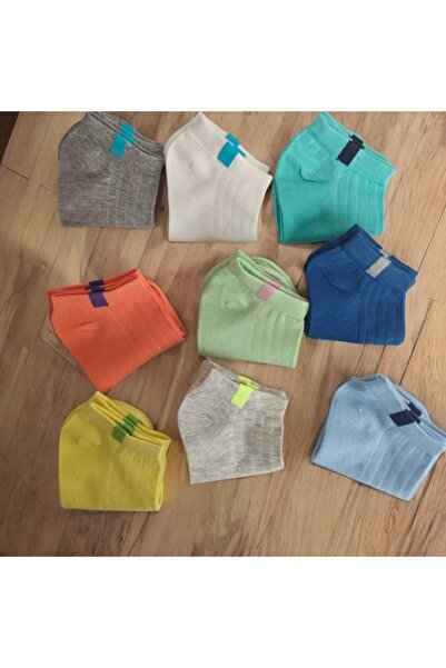 HAYEL 9 чифта многоцветни раирани дамски висококачествени безшевни чорапи до глезена