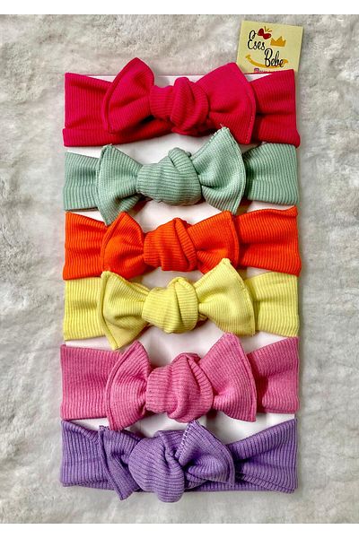 ESES BEBE Set de 6 bandane cu nervuri - fetiță