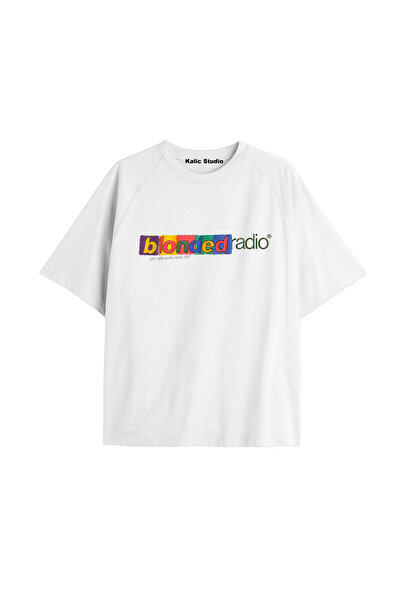 Kalic Studio Tricou unisex bărbați femei blond Frank Ocean alb