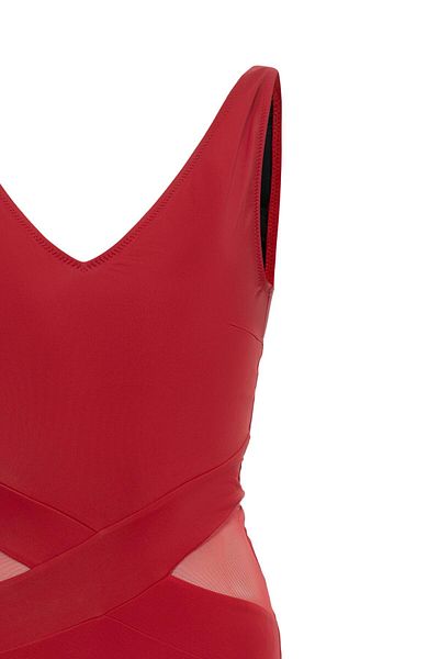 AQUAVİVA Costum de baie Aquaviva pentru femei, roșu Perla, cu detalii din tul