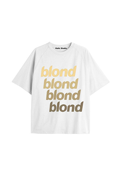 Kalic Studio Tricou unisex bărbați femei blond Frank Ocean alb