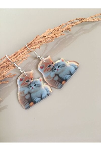 Butik Akrilik kedili küpe