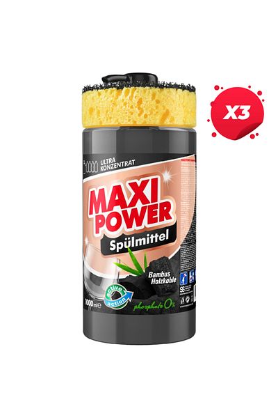Maxi Power X3 - MAXI POWER DISHWASHING DETERGENT 1L BLACK COAL