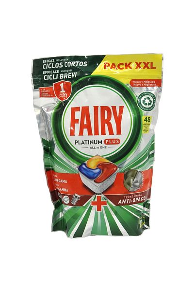 Fairy DISHWASHING DETERGENT CAPSULES 48 PIECES PLATINUM PLUS ALL IN ONE