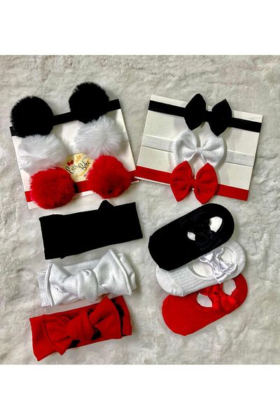 ESES BEBE Baby Girl Bandana Socks Set (12 Pieces)