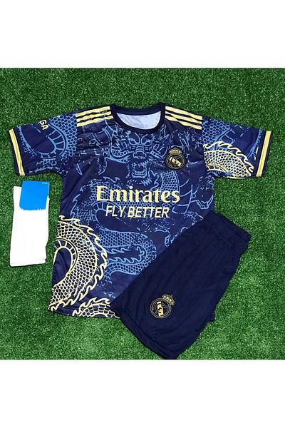 DAYIBALI DÜKKAN Dragon Dragon Patterned Vini Jr. 2023/24 New Season Children's Form Blue