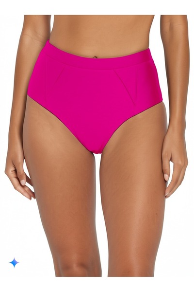 Zi Pink Super High Waist Brelya Model Bikini Bottom