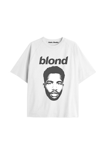 Kalic Studio Tricou unisex bărbați femei blond Frank Ocean alb