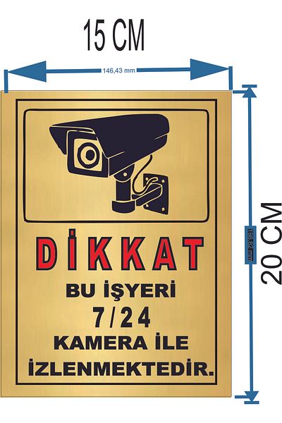 sıradışıhediyem This Workplace Is Monitored with Camera 24/7 Sign Metal20X15 cm