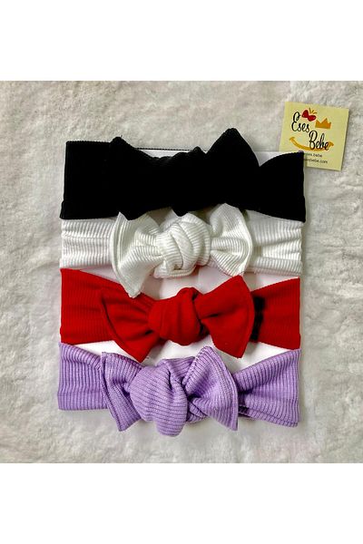 ESES BEBE Baby Girl Ribbed Bandana Σετ 4 τεμ