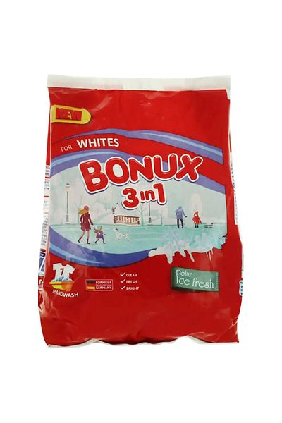 Bonux 3 In 1 Polar Ice Fresh Manual Laundry Detergent, 400 G, 7 Washes