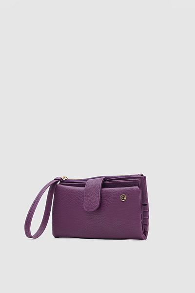 OLLBAG Etras Purple Color Multi-Compartment Women's Wallet with Passport Compartment