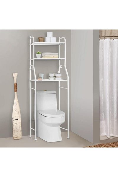 Generic Bathroom Storage and Organization Shelves with 3 Shelves || White