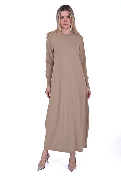 Invee İnvee 6930 - Camel Colored Knitwear Dress