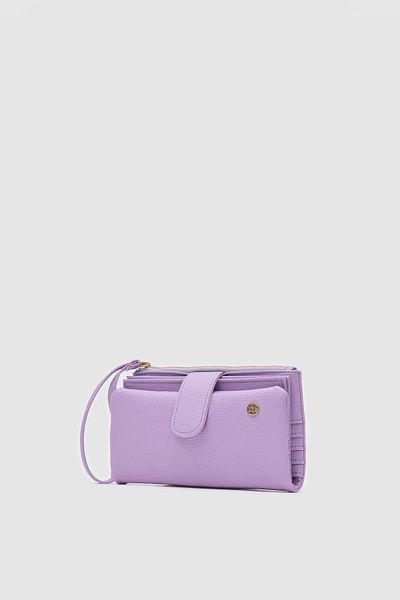 OLLBAG Etras Lilac Color Multi-Compartment Women's Wallet with Passport Compartment