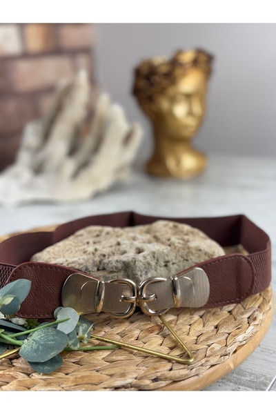 SEDEF TAKI Gold tokalı lastikli kemer