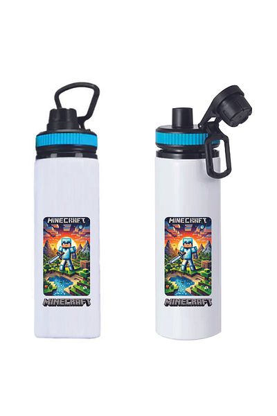 DKDZ SHOP Mine Craft Printed Metal Water Bottle 850ml.-001
