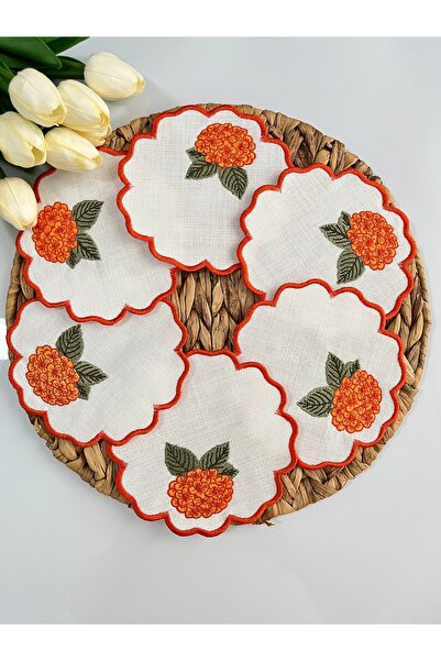 KUMSAL ÇEYİZ 6 Adet Sunumluk Peçete,Kokteyl Peçete,Kahve Yanı Sunum Peçetesi,...