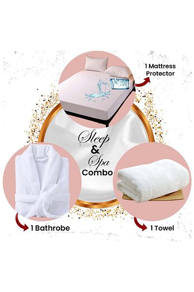 Asraar Packeg 3piece|waterproof Mattress Protector,luxurious Bathrobe Xl,towel 50x80cm 250g