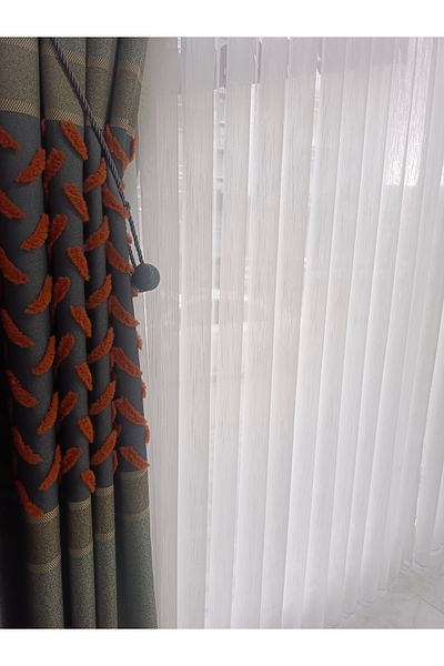 sevcih Linen Duty Ironing Not Love Pleated Tulle Curtain (1/3 Layer Pleated) Tulle with Floor