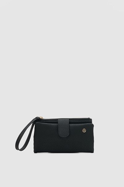 OLLBAG Etras Black Color Multi-Compartment Women's Wallet with Passport Compartment