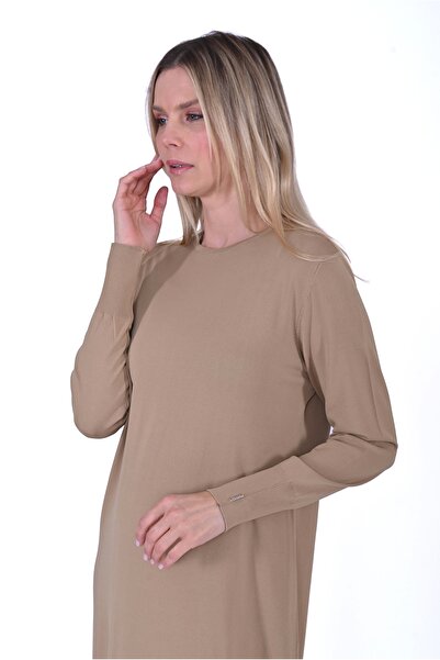 Invee Camel Triko Elbise