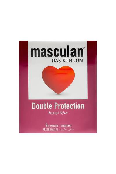 Masculan واقي ذكري حماية مزدوجة 3 حبة مسكولان