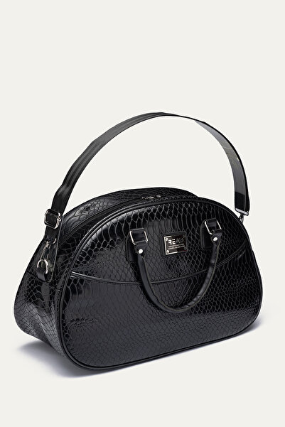 By Hakan GK68 Yılan Desenli Seyahat El ve Omuz Valizi Spor Hastane Çantası SİYAH