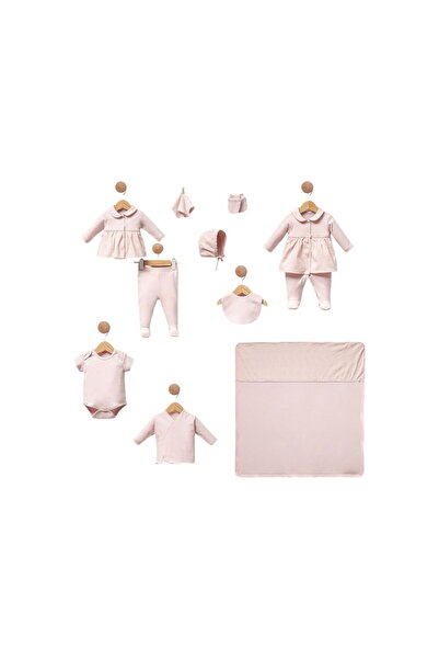 Cassiope 427487CS Kız Bebek Brodeli 10'lu Kutulu Hastane Çıkış Zıbın Set