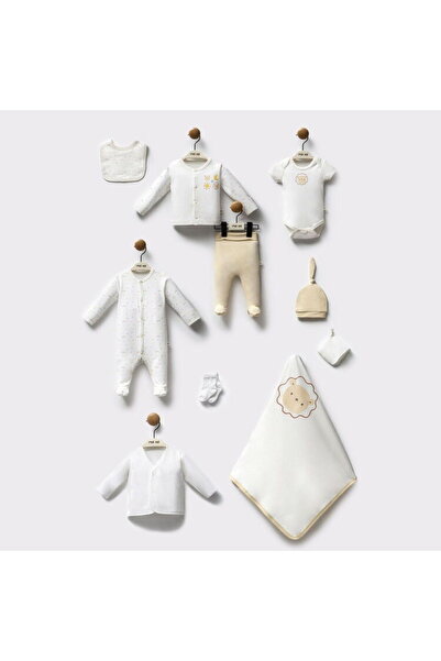 Moi Noi 2046NO Figürlü Kutulu Organik 10'lu Hastane Çıkış ve Zıbın Seti