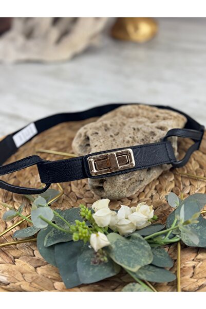 SEDEF TAKI Siyah lastikli bel kemeri