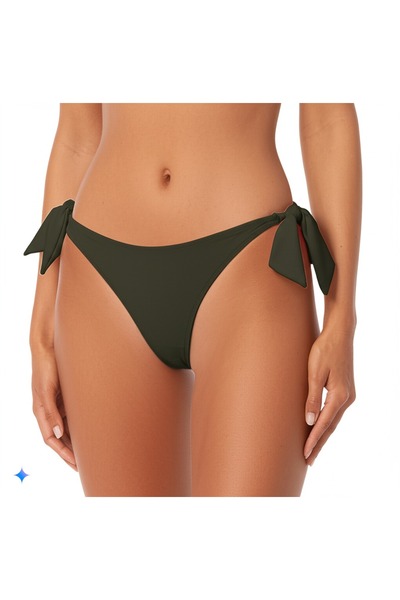 Zi Haki Brezilya Kalın İp Bağlamalı Bikini Altı