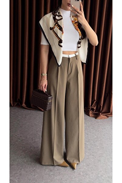 HAZELANNA Poliviskon Brown Trousers