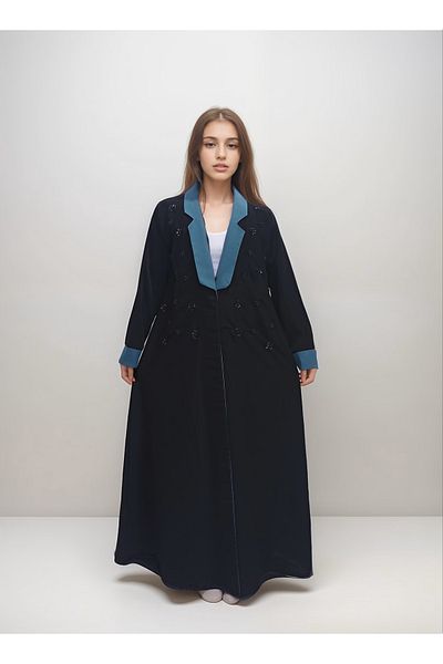 Generic Black abaya with classic embroidery on the front and back