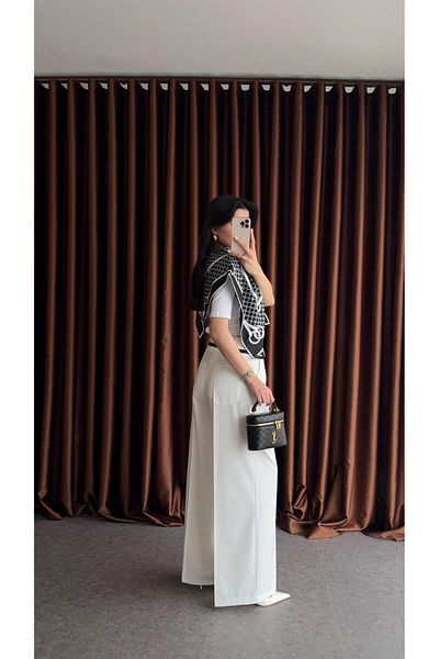 HAZELANNA Poliviskon White Trousers