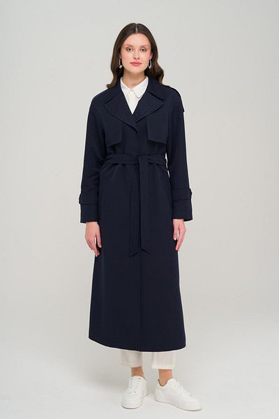 Olcay Übergroßer Trenchcoat mit Umhang und Epauletten, ungefüttert, DUNKELBLAU 6696