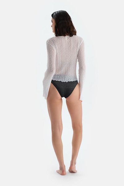 Dagi Ecru Front Tie Short Shirt