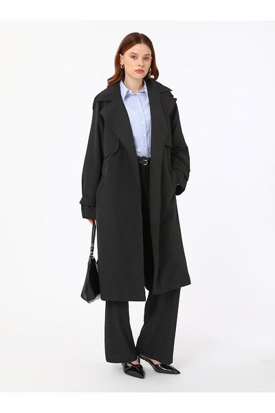 Refka Μαύρη καμπαρντίνα Refka Casual